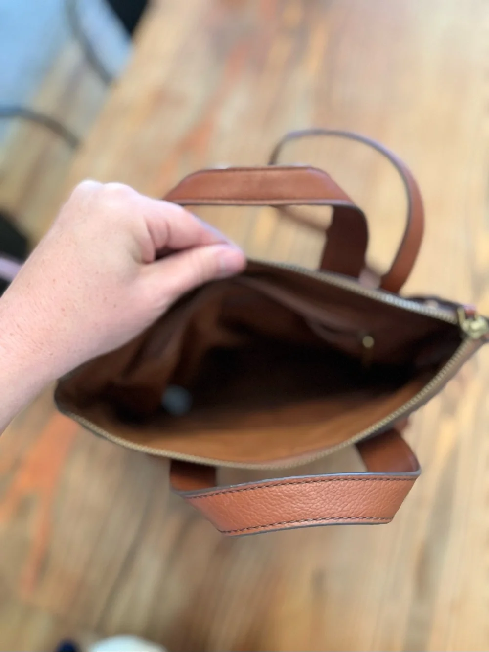 Fossil Brown Leather Convertible Backpack Tote